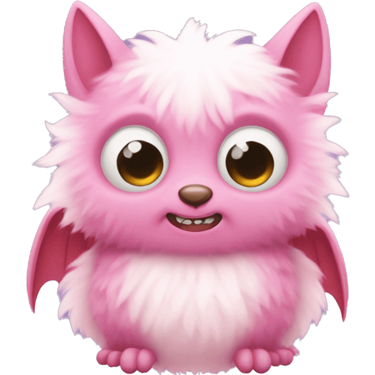 pink and white fluffy bat emoji