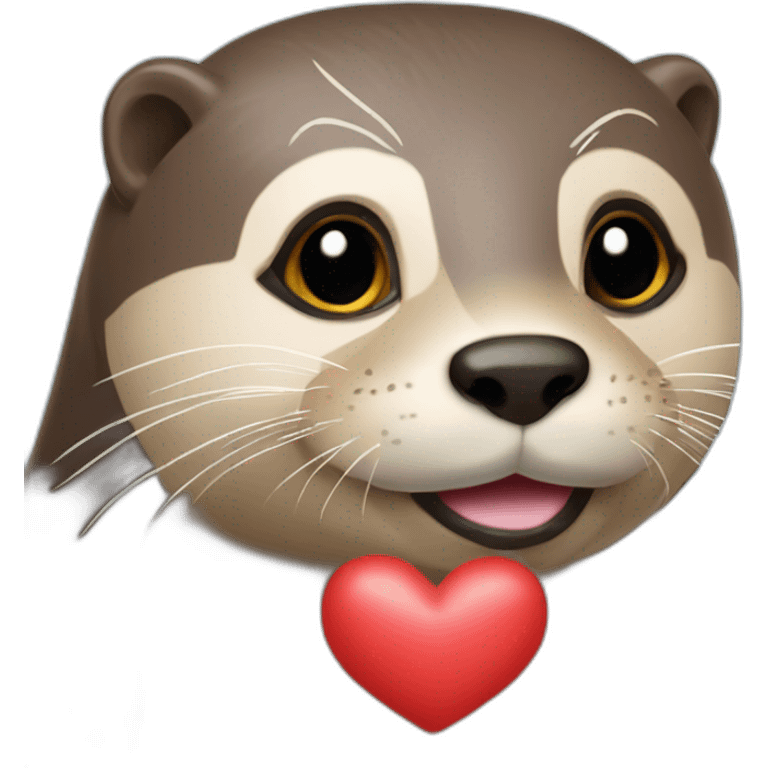 Loutre avec des cœur au dessus de la tête emoji