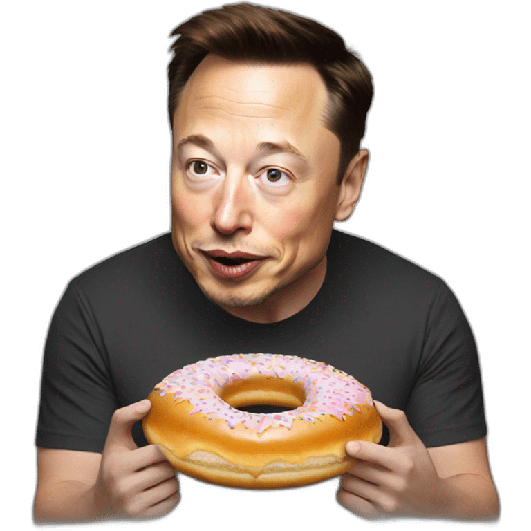 Elon Musk eating donut emoji