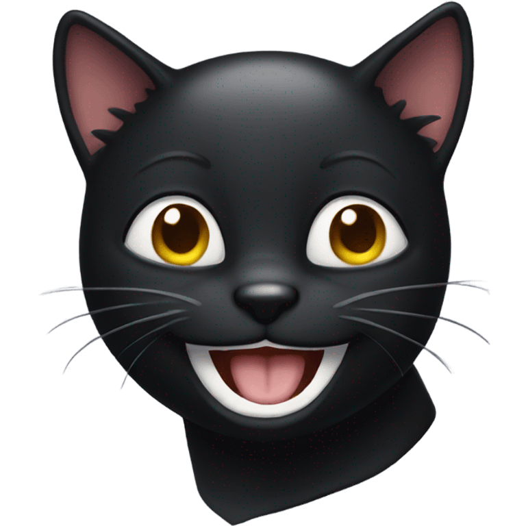 Laughing Black Cat emoji