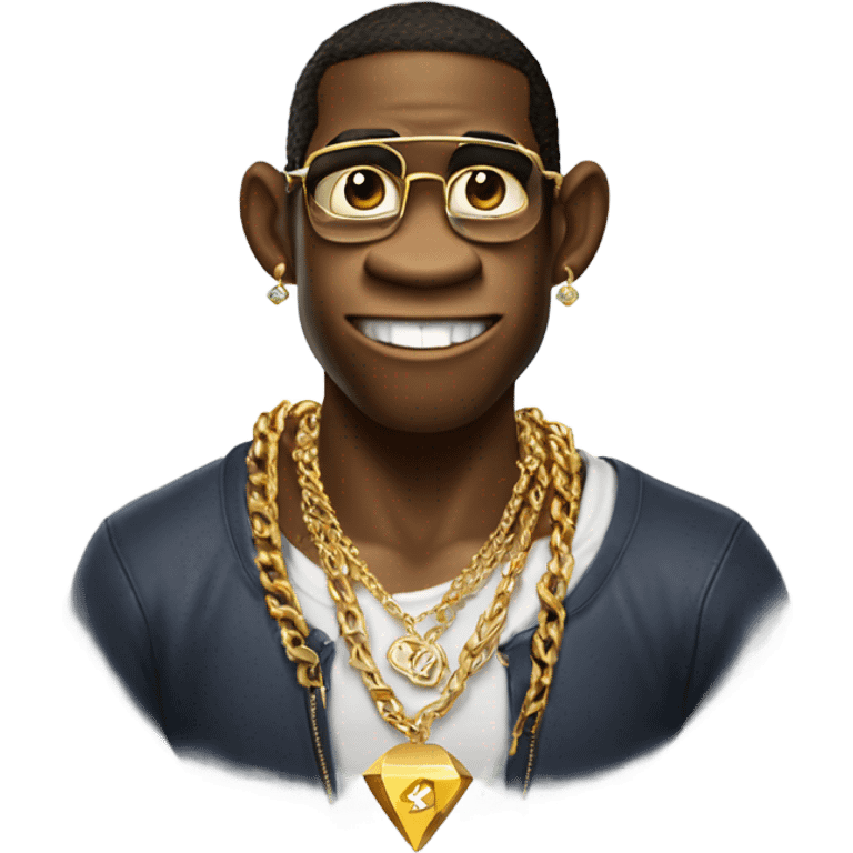 Diddy Kong wearing a gold necklace with diamond d & k emoji