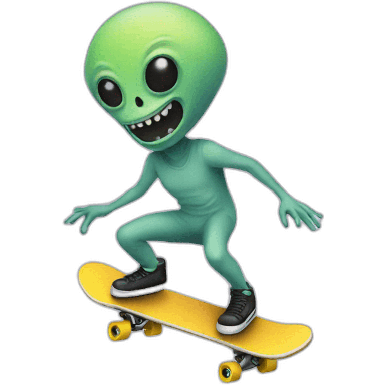 Alien skate emoji