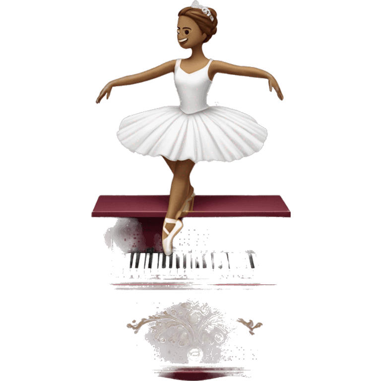 burgundy music box with white ballerina standing back emoji