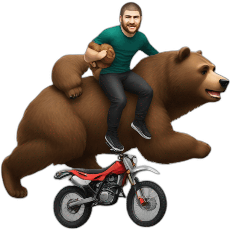 khabib  riding a bear Russia  emoji