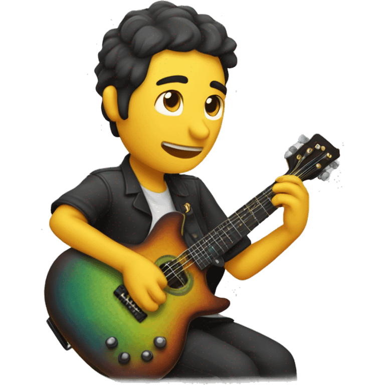 una lagartija tocando la guitarra mientras come asado emoji