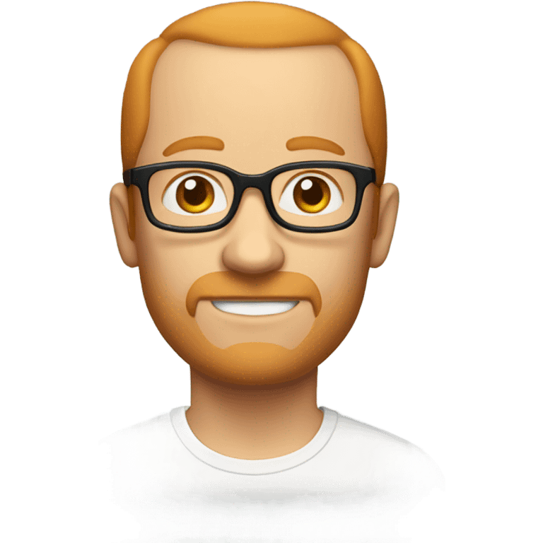 white man, balding ginger hair, ginger sideburns, glasses emoji