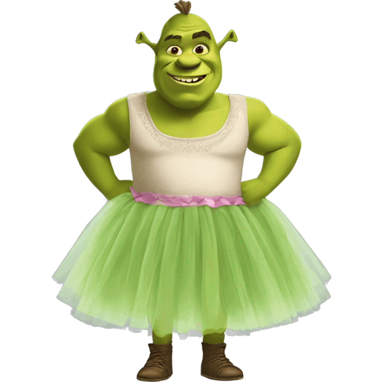 shrek wearing a tutu emoji