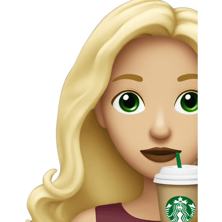 Blonde Girl Sipping on Starbucks emoji