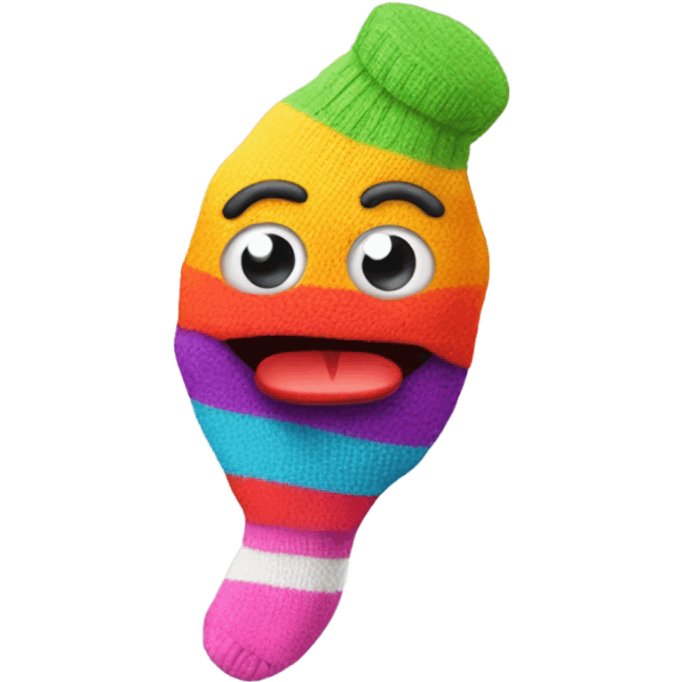 Cute colorful sock puppet emoji