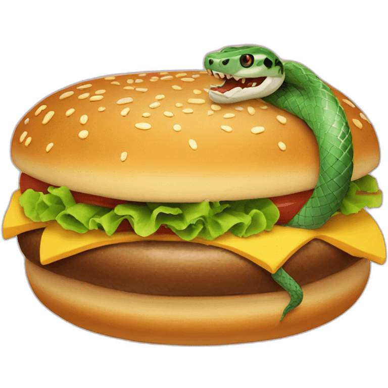 Snake-eat-hamburger emoji