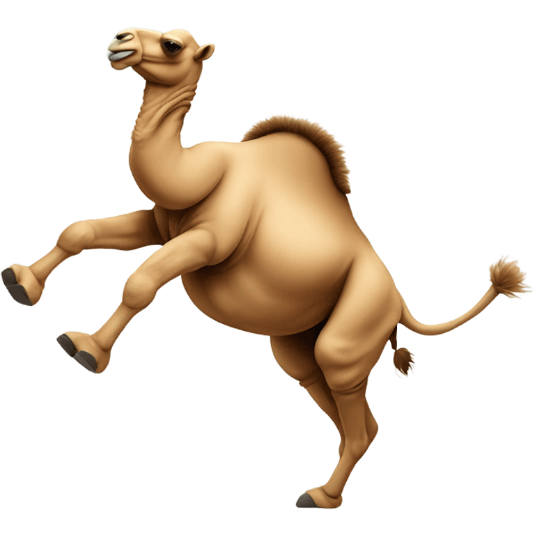 Camel doing backflip emoji