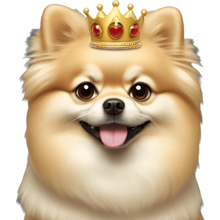 Crème Pomeranian with crown  emoji