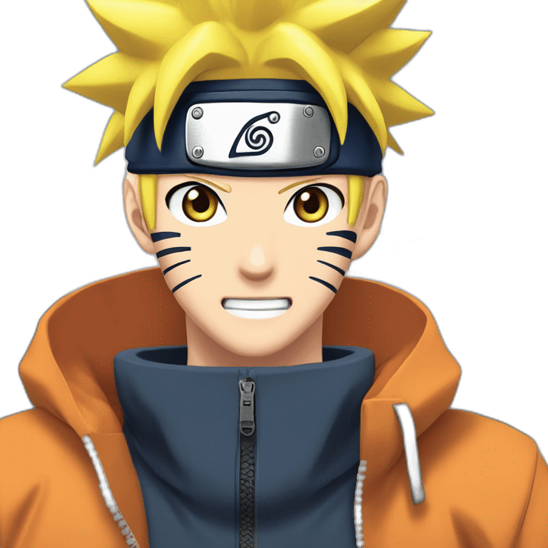 Naruto uzumaki avec des cœurs à la place des yeux emoji