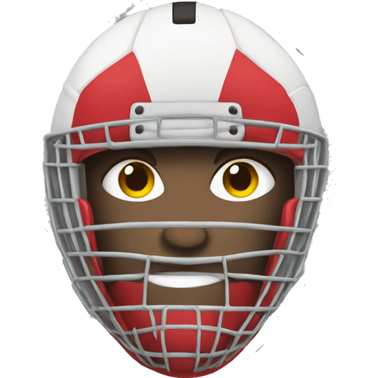 Football cage with a goalkeeper in  emoji