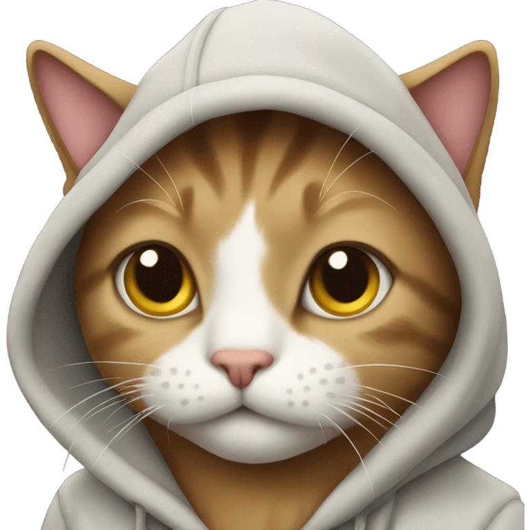 Cat wearing a hoodie emoji