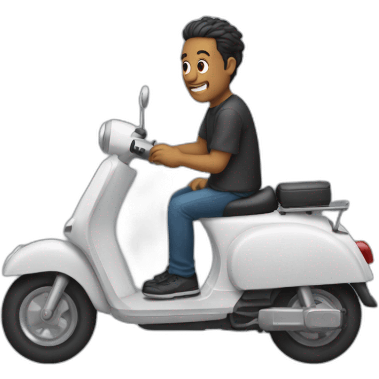 Gustavo sur un scooter emoji