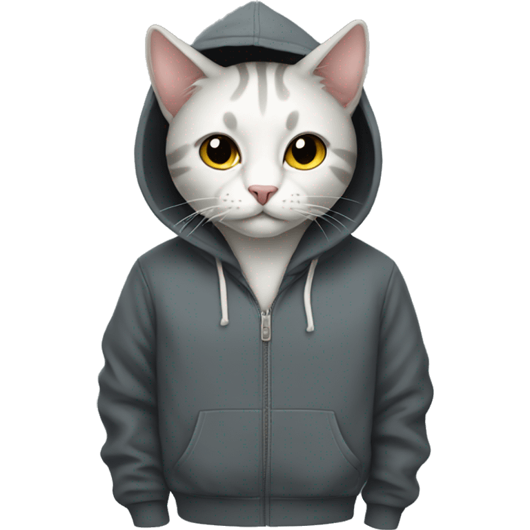 Cat wearing hoodie emoji