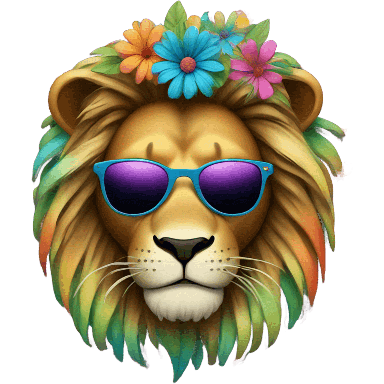 Hippy lion emoji