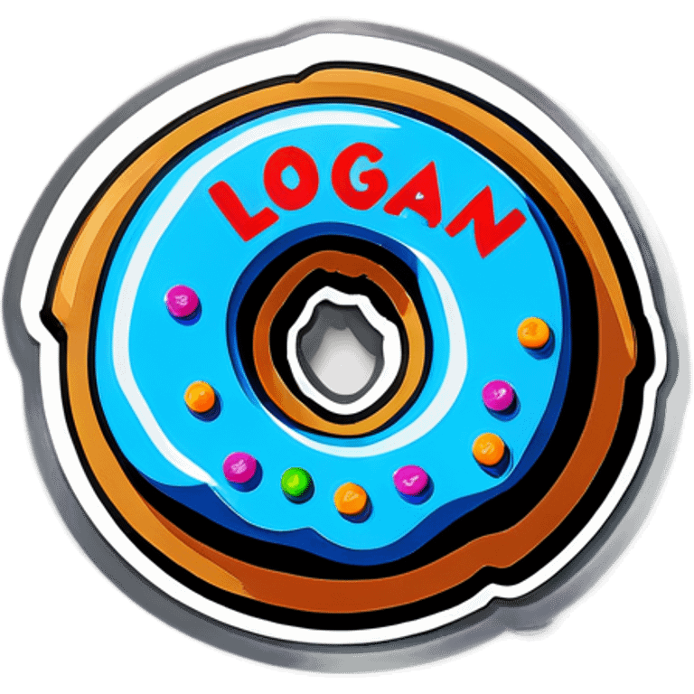  Donut coin that says the word “Logan” emoji