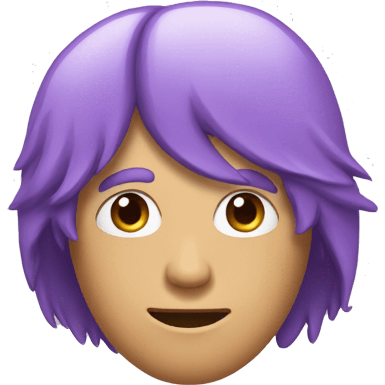 A guy with his face and head covered with hair, but you can see his purple eyes. emoji