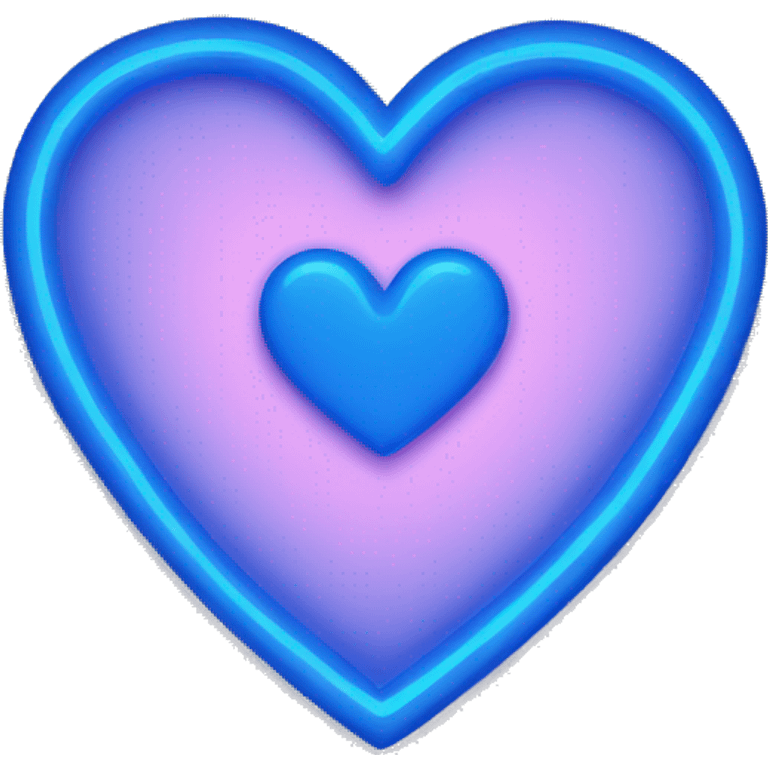 Neon blue heart emoji