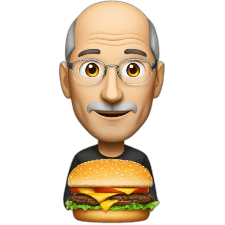 Steve jobs with a burger emoji