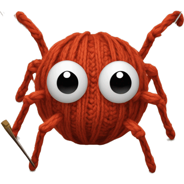 spider knits with knitting needles emoji