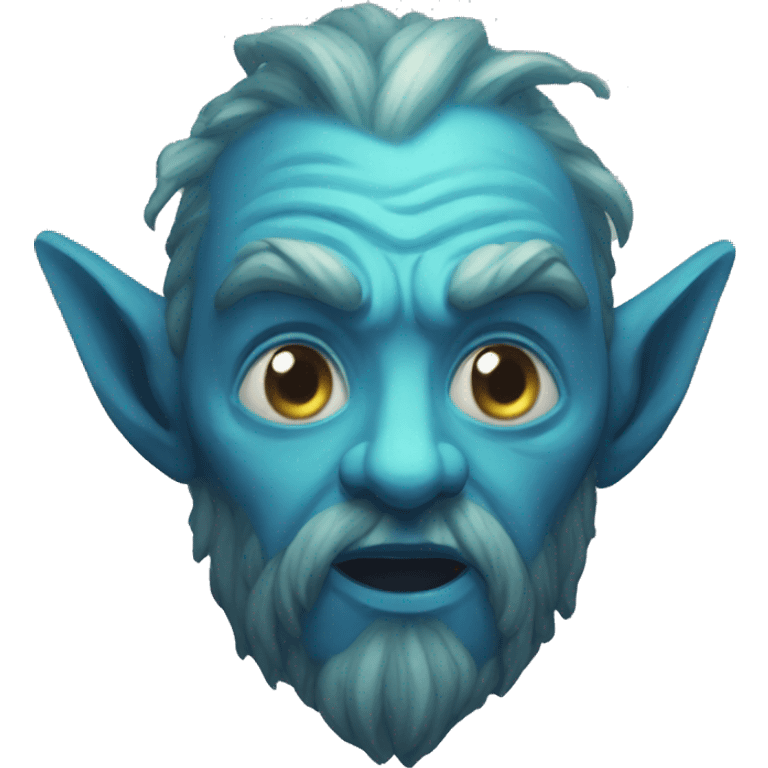 surprised stunned, firbolg spectral giant blue emoji