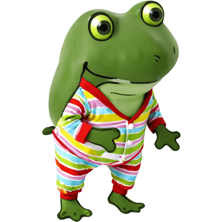 Frog with pajamas on emoji