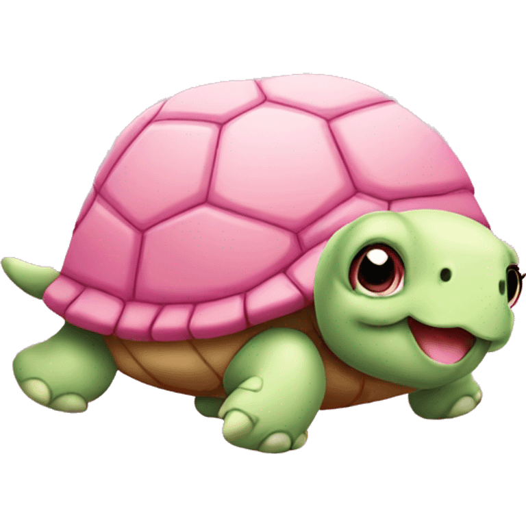 Pink turtle cute emoji