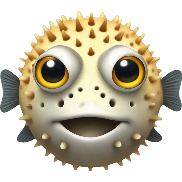 a puffer fish with cute eyes emoji