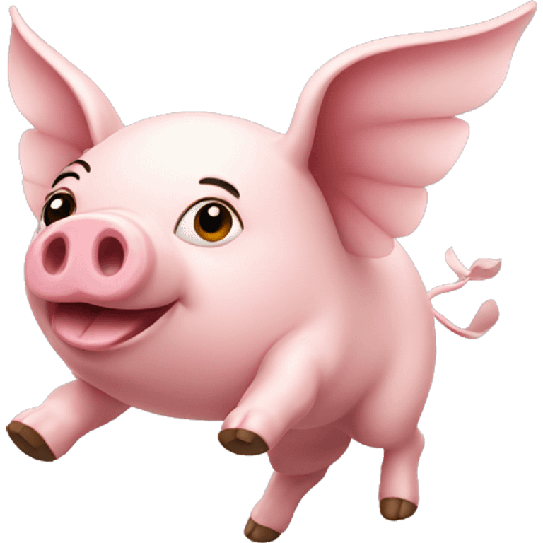 A flying pig  emoji