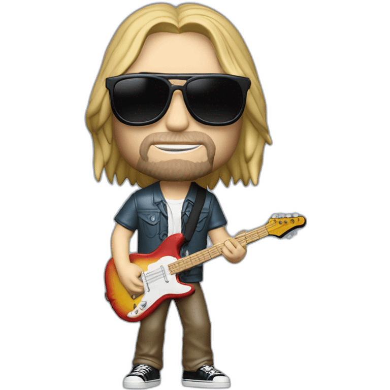 funko pop kurt cobain holding guitar with sunglasses nirvana emoji