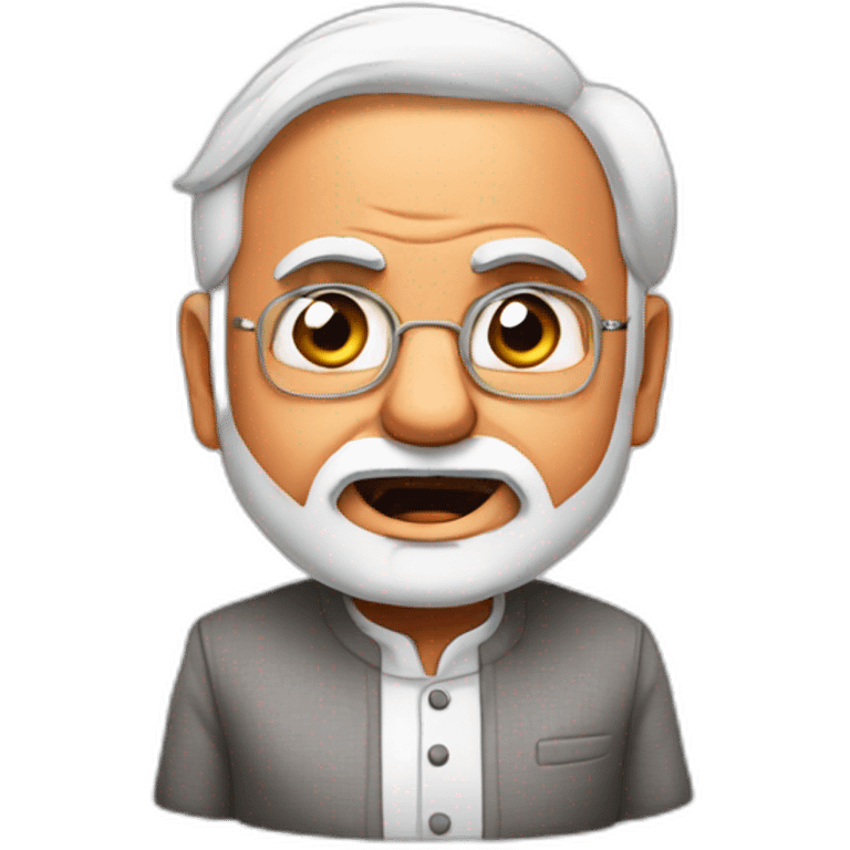 Narendra Modi with angry and playfull face emoji