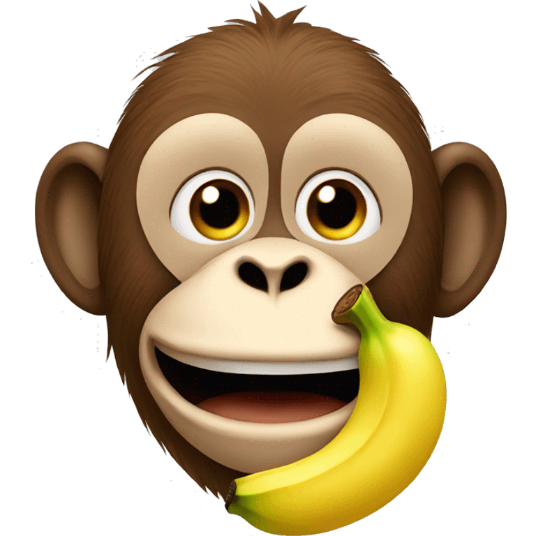 Monkey with a banana in his nose  emoji