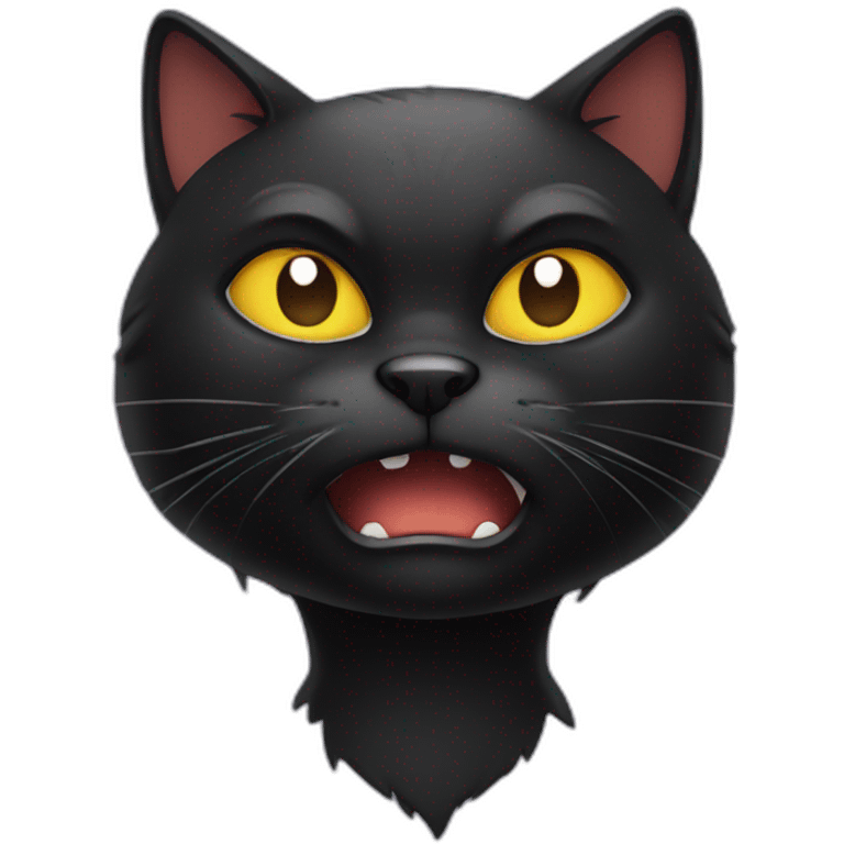 angry black cat emoji