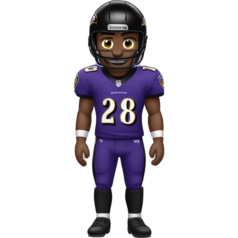 Human wearing a Baltimore ravens uniform  emoji