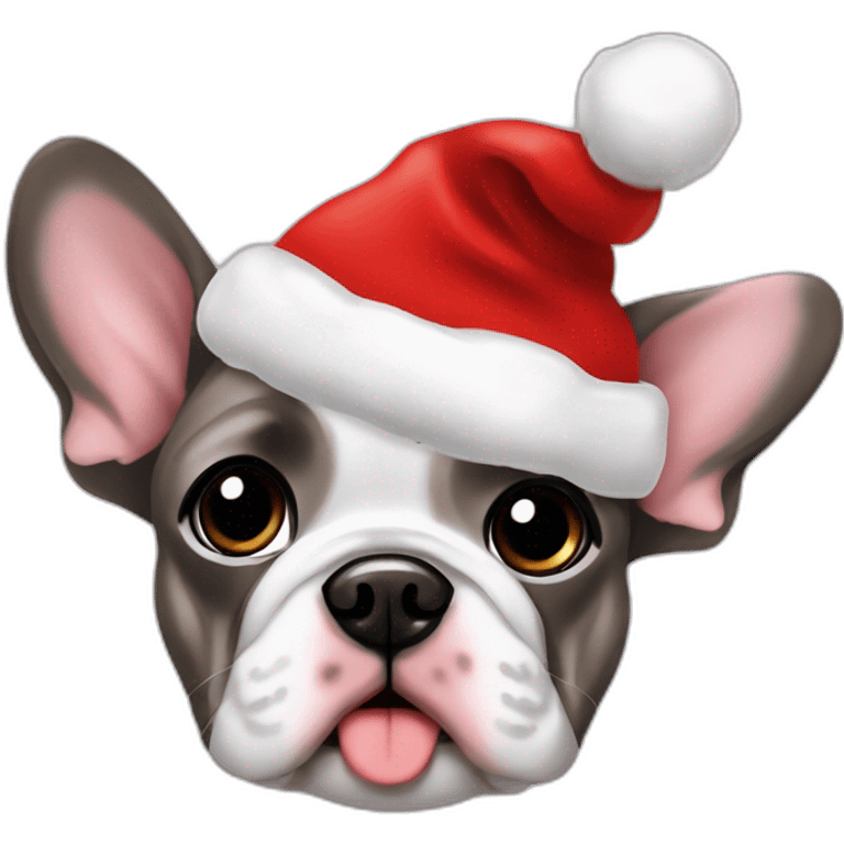 merle frenchie christmas hat emoji