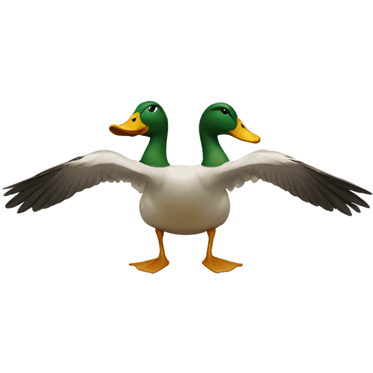 Duck doing half split  emoji