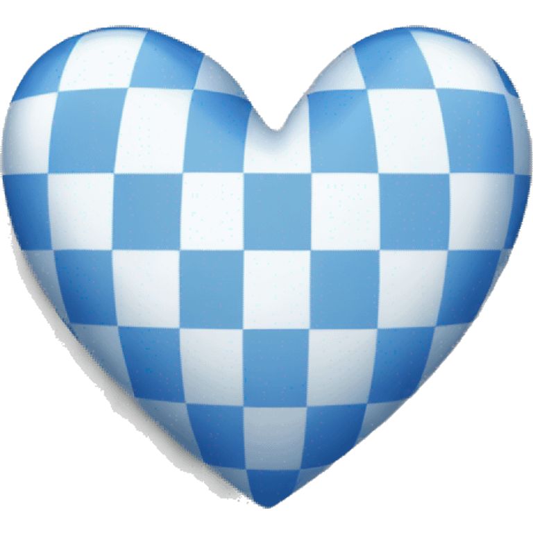 A blue and white checkered heart emoji