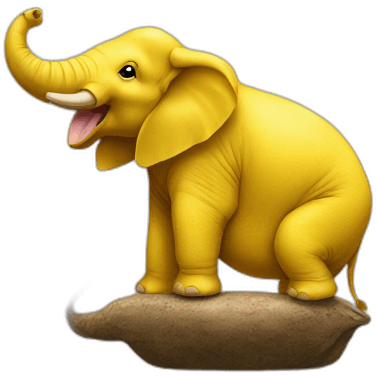 Yellow elephant sitting on an ant emoji