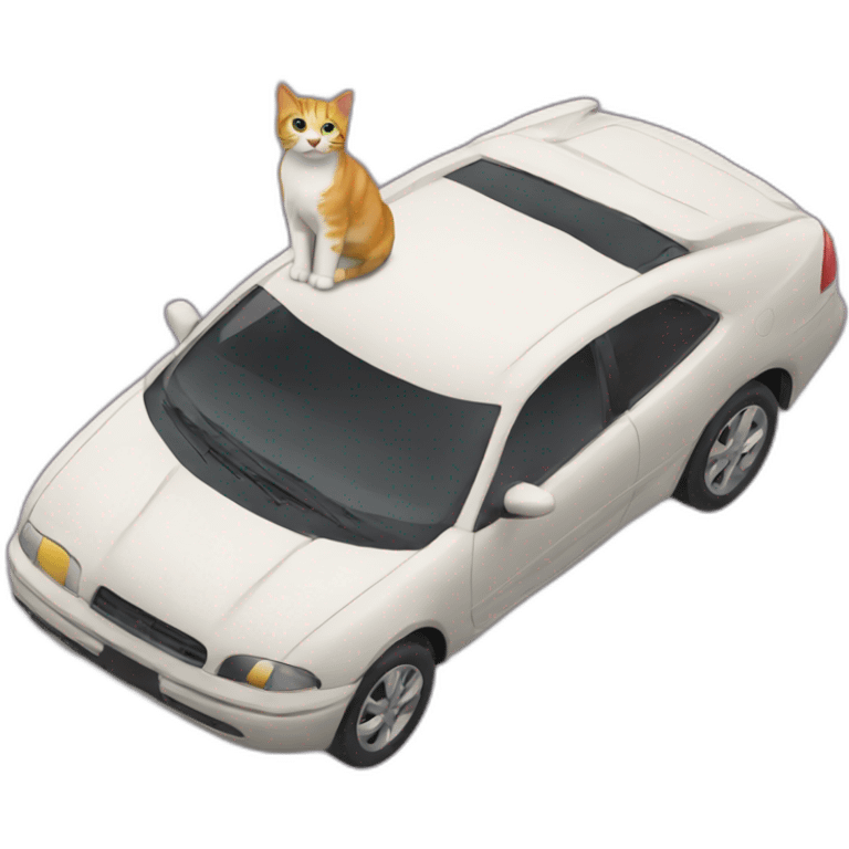 A car with a cat on top of it emoji