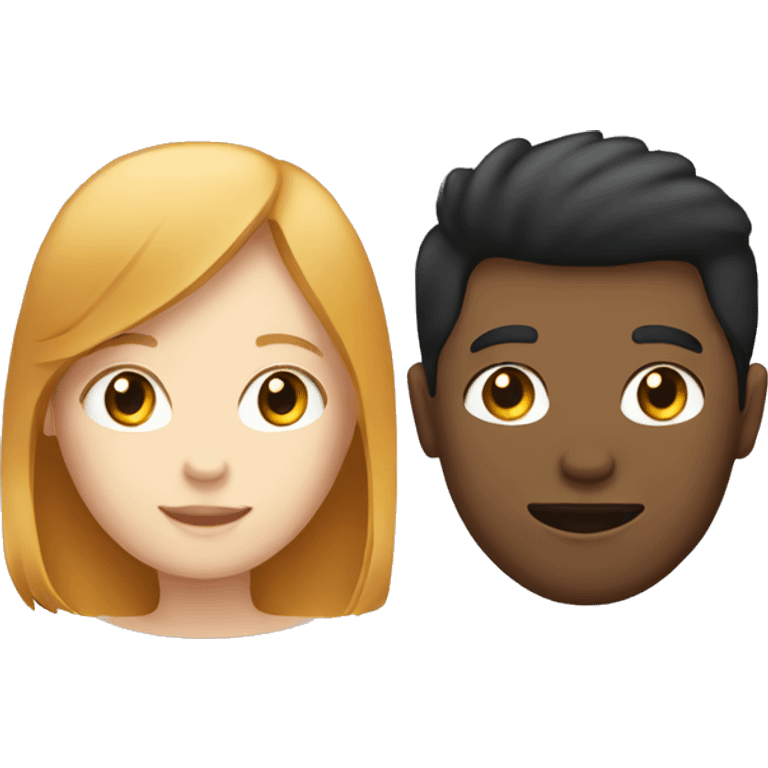 white ginger girl and brunette boy emoji