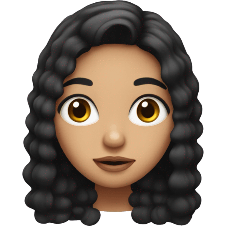 Cute hispanic woman with big eyes and black hair emoji