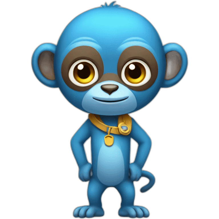 blue smart flat monkey emoji