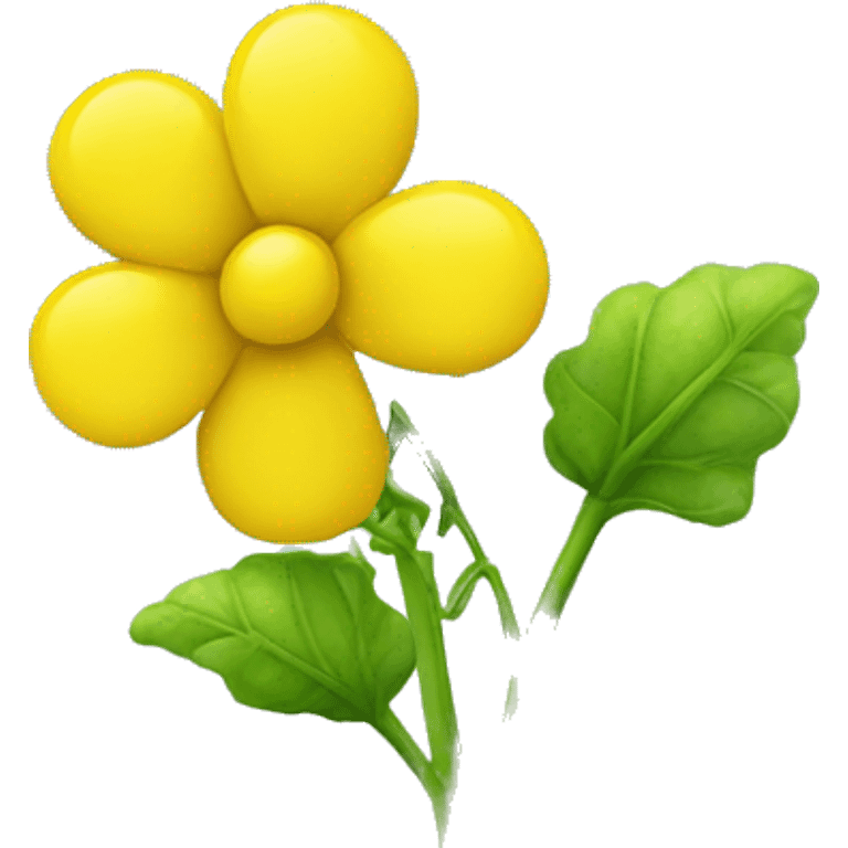 "Detailed yellow rapeseed flower on a green stem" emoji