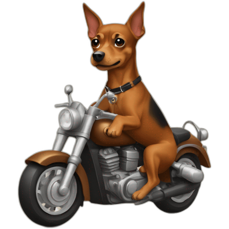 caramel-color-pinscher-dog-driving-a-motorcycle emoji