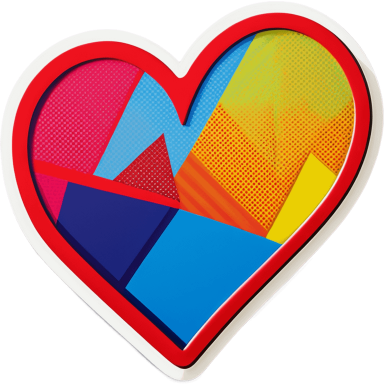 Pop art heart  emoji