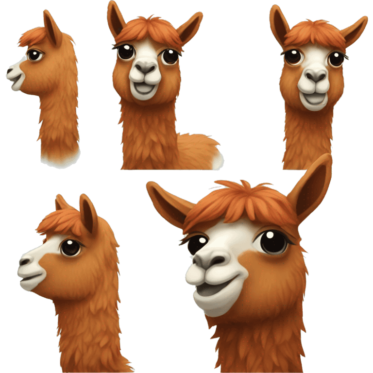 llama red haired emoji