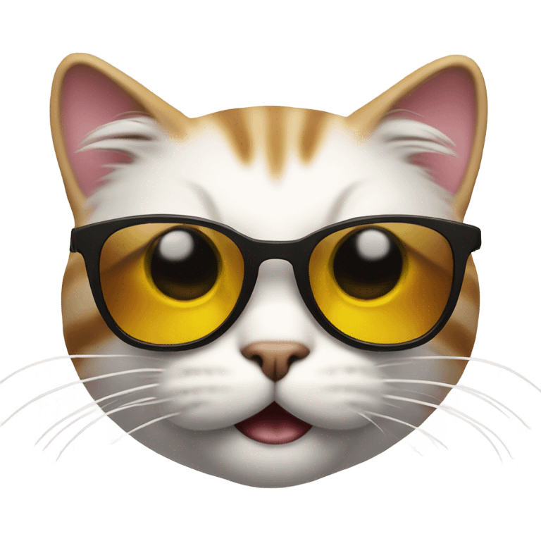 Cat with sunglasses bouncing emoji